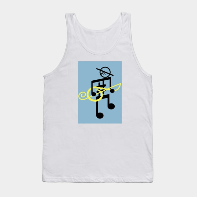 Noteman sheet music man (yellow treble key) Tank Top by aceofspace